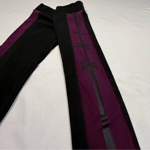 PINK Victoria's Secret Black and Burgundy Leggings